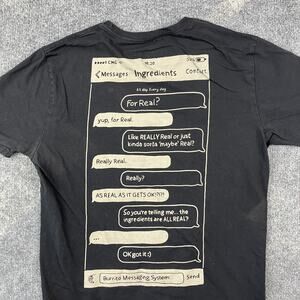 Loomstate Chipotle T-Shirt Mens Size M Black Organic Cotton Burrito Graphic Tee